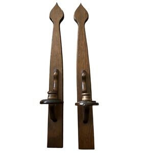 Vintage large Wooden Candleholders